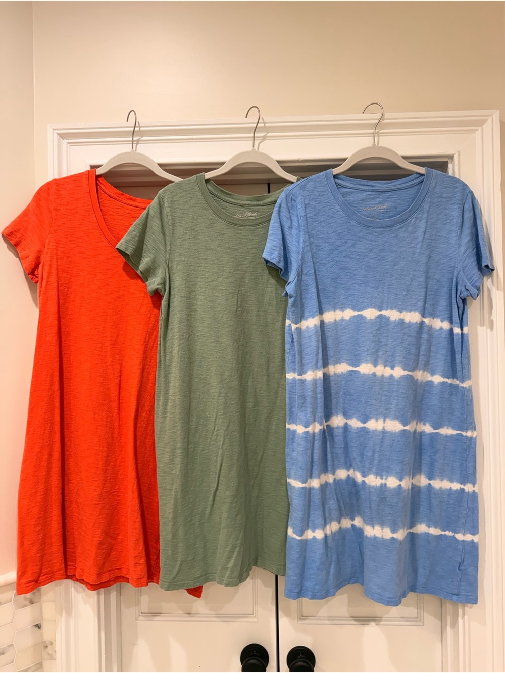 Universal Thread Women's Mini Dresses — Orange, Olive Green & Light Blue Tie-Dye